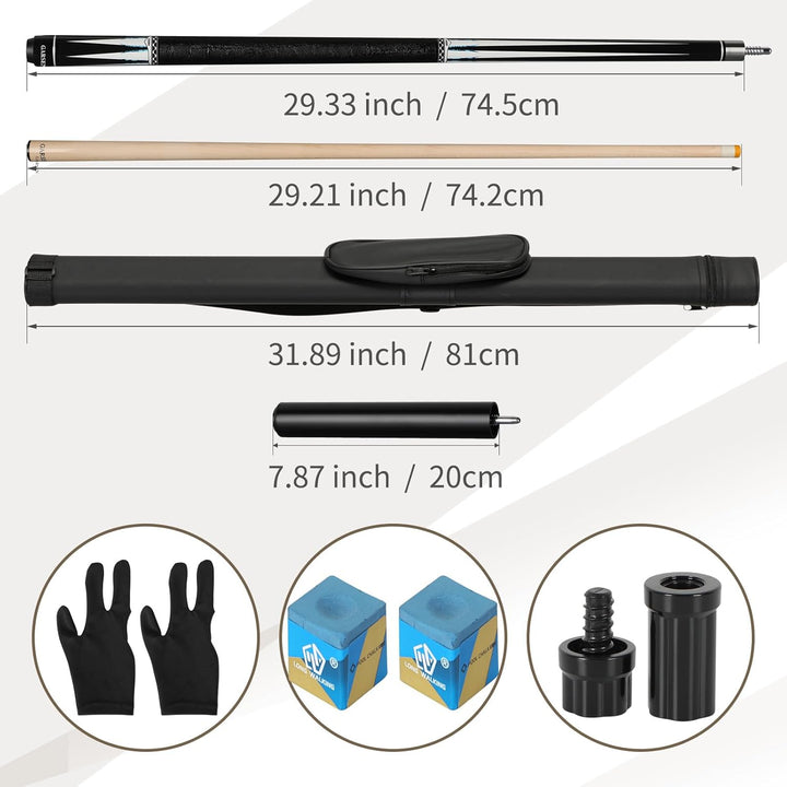 GARSEN Billard-Queue-Stick, 147,3 cm, 510,3 g, 538,6 g, 567 g, 595,3 g, Billard-Hausbar, 4 Stück Led