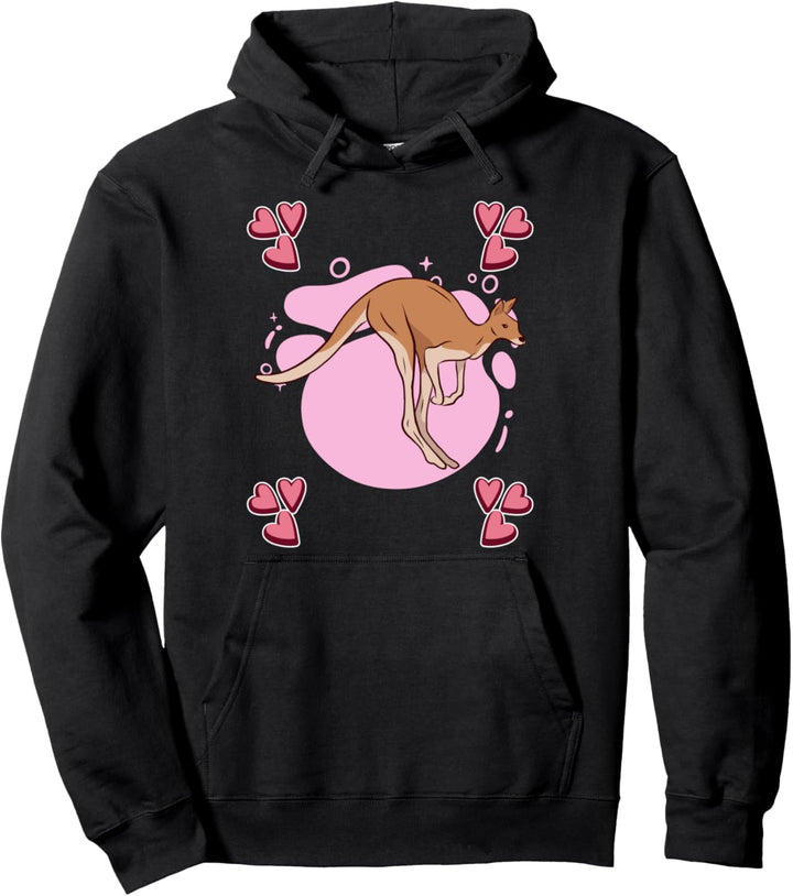 Damen Känguru Zeichnung Mädchen Känguru Pullover Hoodie