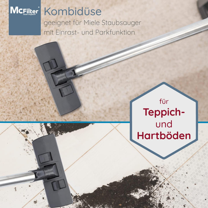 McFilter | Bodendüse geeignet für Miele Complete C2 Tango EcoLine Staubsauger, Staubsaugerdüse mit 3