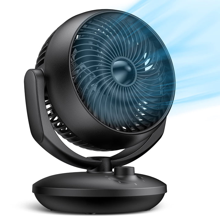 Ventilator Leise, 22dB Tischventilator sehr Leise, Fan mit 3 Geschwindigkeiten und 90° Verstellbare