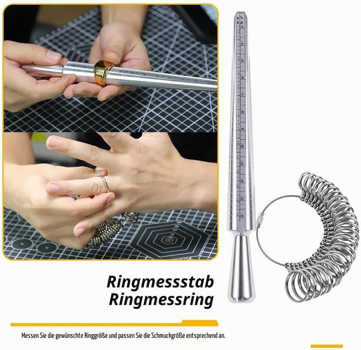 Ringgrössenmesser für Schmuck, Schnitzwerkzeug-Set, Ringwachs-Form-Set, Schmuckwachs-Tube, Juwelierw
