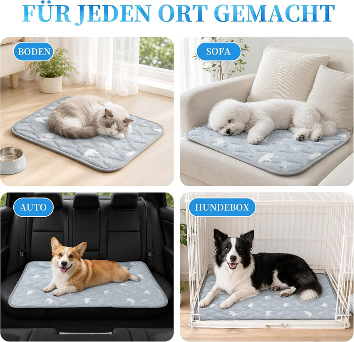 Angelpet Kühlmatte Hund 120x90cm, Q-MAX >0,5, Gel-freie selbstkühlende Kühldecke für grosse Hunde &amp;