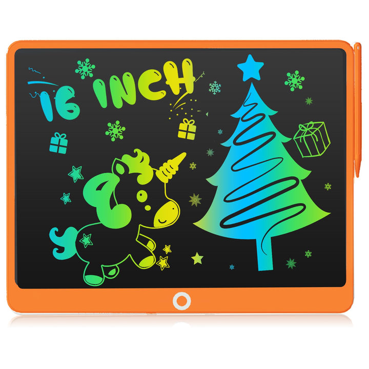 LCD Schreibtafel Kinder, Zaubertafel 16 Zoll, Umweltfreundlich Heller Bunten Schrift Pad Lernspielze