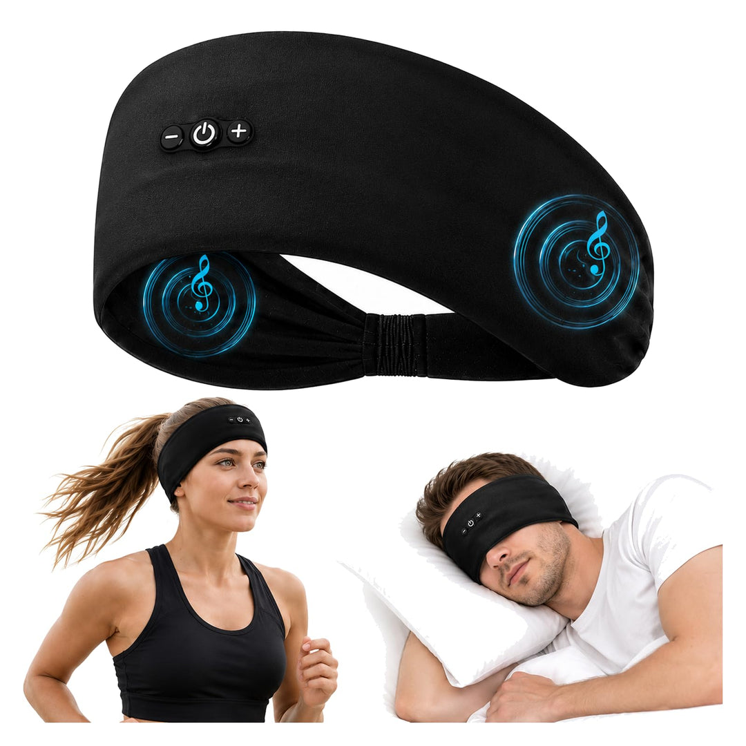 Schlafkopfhörer Bluetooth Sport Kopftuch, Schwarz