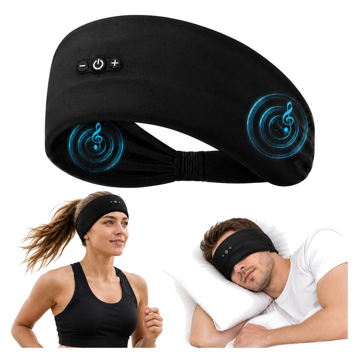 Schlafkopfhörer Bluetooth Sport Kopftuch, Schwarz