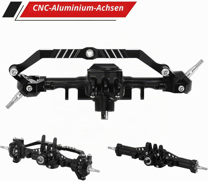 INJORA Vorder Hinter Achsen Set - +4mm Verlängerte Alu Komplett Achsen für TRX4M Upgrade 1/18 RC Cra