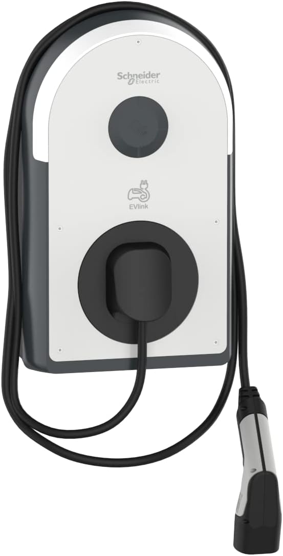 Schneider Electric -Wallbox 22 KW Evlink Pro AC, Ladesäule Elektroauto, T2 5m Kabel, EVB3S22NC0M T2