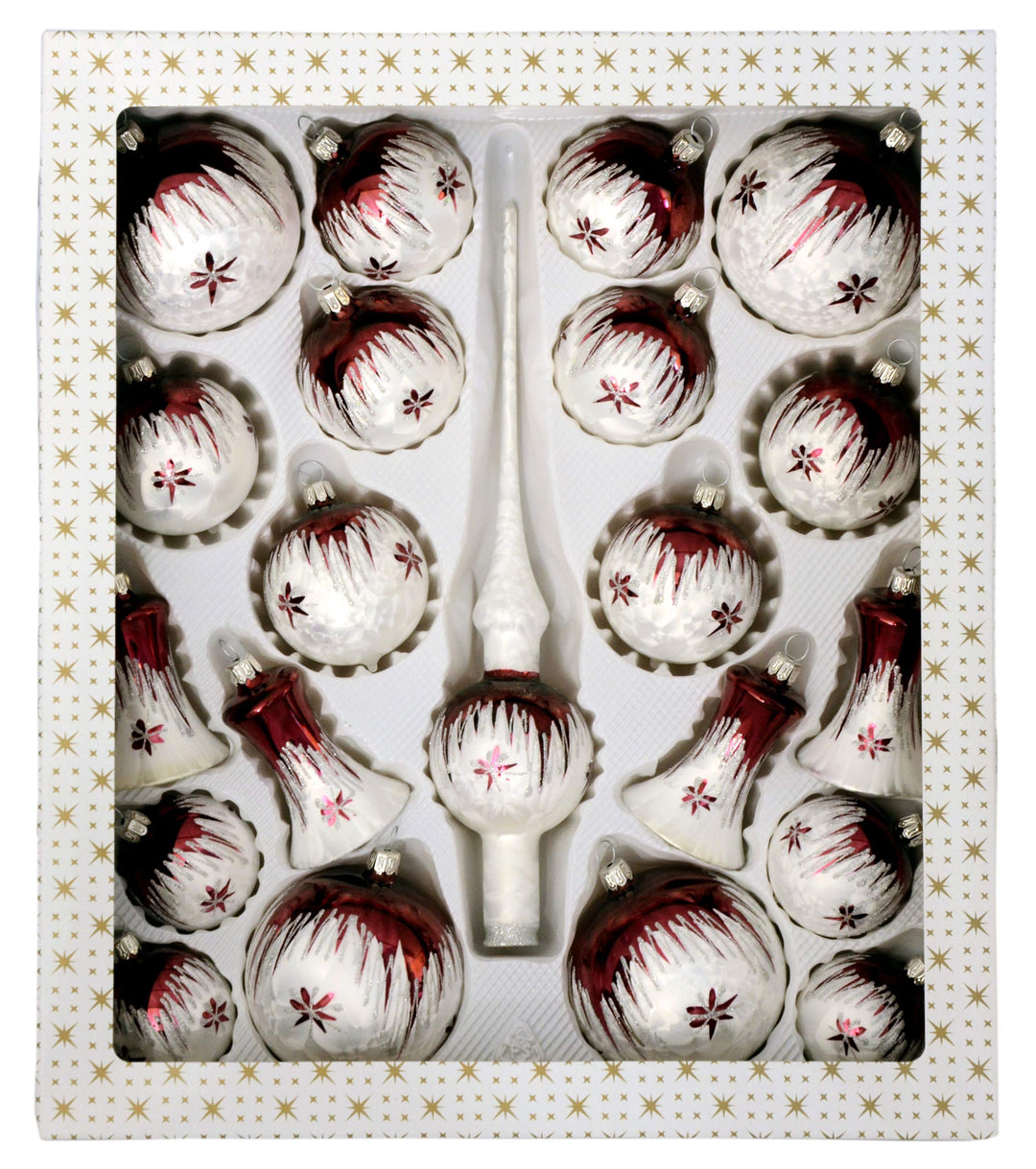Jingle Bells Lauscha Christbaumkugel Set 21 teilig Modern Art