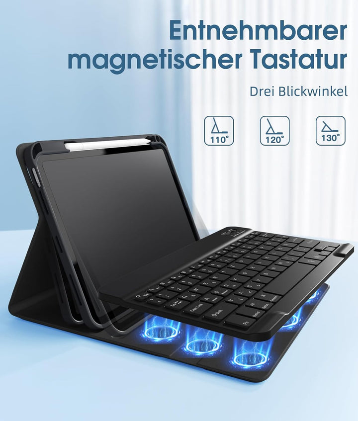 Vobafe Hülle mit Tastatur Kompatibel mit iPad A16 11 Generation 2025/10 Gen 2022 10.9 Zoll, Air 11 Z