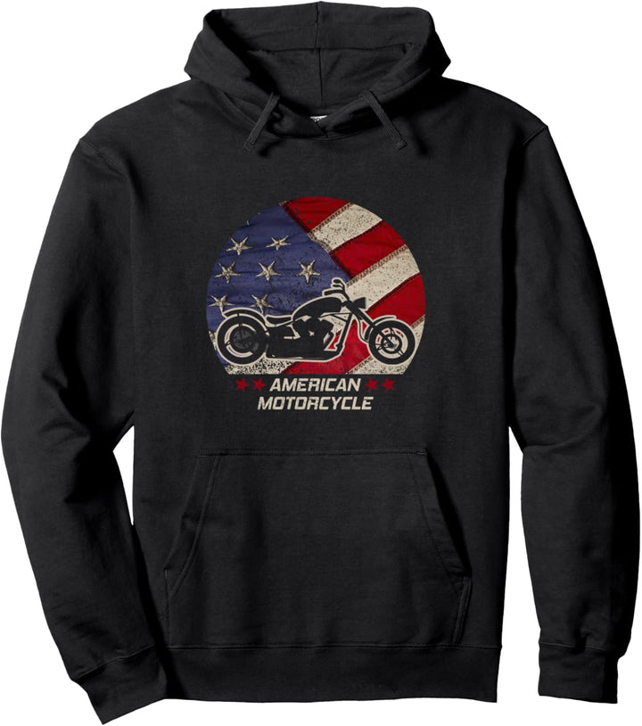 American Motorcycle USA I Vintage USA Flagge Biker Pullover Hoodie