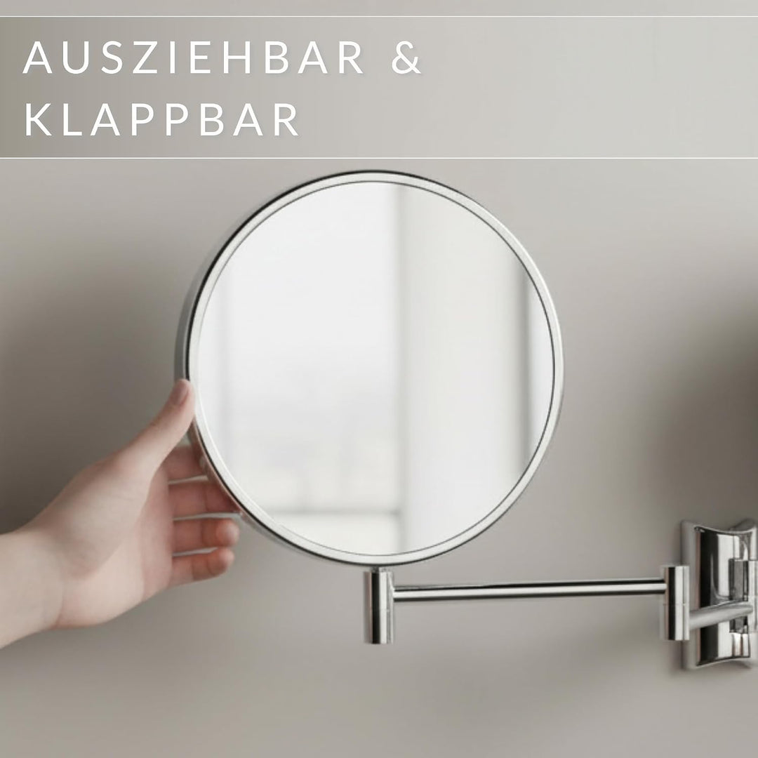 Libaro Kosmetikspiegel Imola 360° Schminkspiegel mit Wandmontage, Rasierspiegel doppelseitig mit Ver