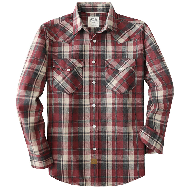 Dubinik® Herren Flanellhemd Flanellhemd Herren Kariert Western Cowboy Vintage Langarm Druckknöpfe Ba