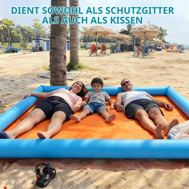 wasserdichte Sandfreie Stranddecke 220×210cm, aufblasbar, Wird zum Zelt