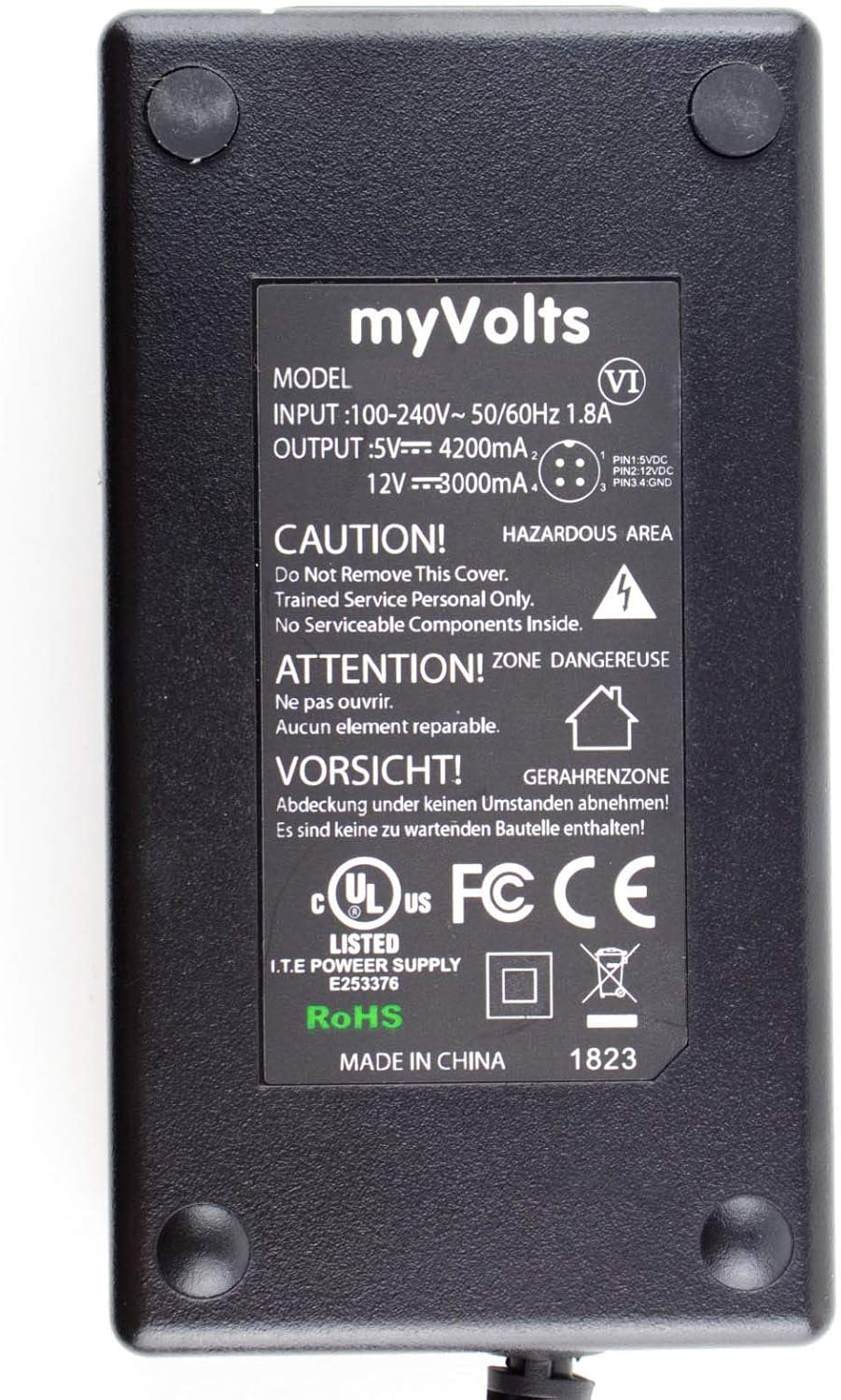 MyVolts 12V EU-Netzteil kompatibel mit LaCie d2 Quadra v.1 Externe Festplatte
