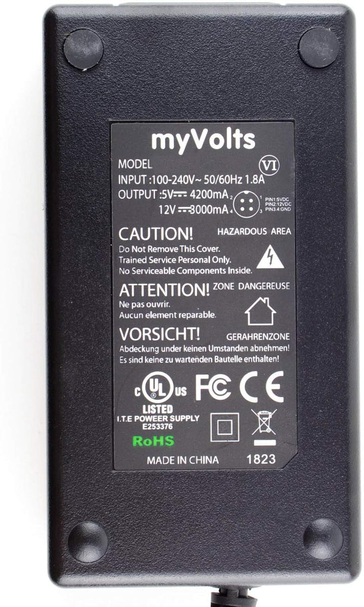 MyVolts 12V EU-Netzteil kompatibel mit LaCie d2 Quadra v.1 Externe Festplatte