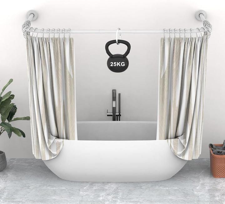 Misounda Duschvorhangstange U/L Form 75×(150-190)×75 cm - Duschstange für Duschvorhang Badewanne Eck