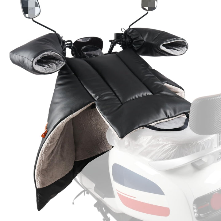 FINEVERNEK Beinschutz für Motorroller, Motorrad beinschutzdecke Roller Winter mit Lenker Handschuhe,