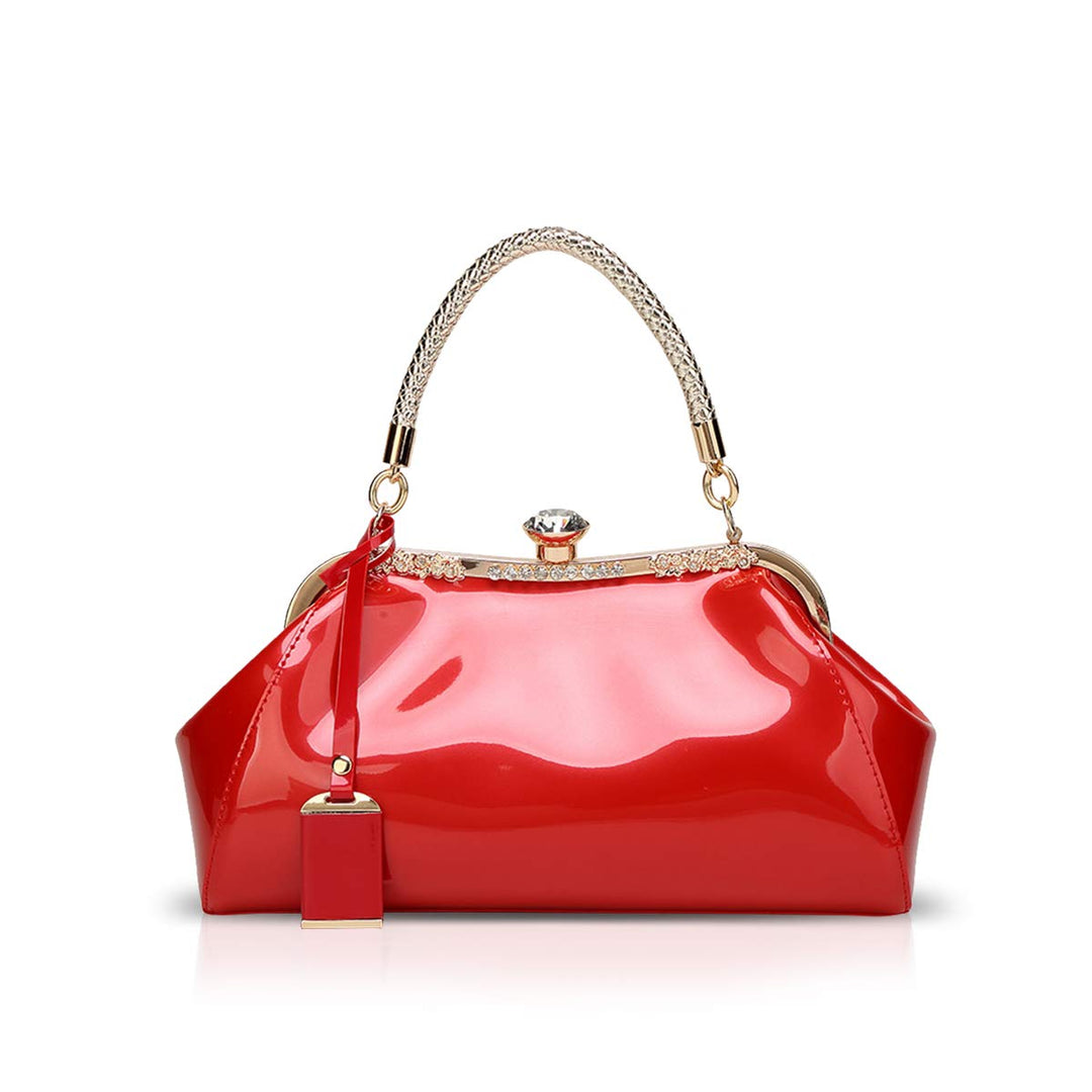 NICOLE &amp; DORIS Handtaschen für Damen Lackleder Handtaschen Abendtasche für Party Hochzeit schulterta