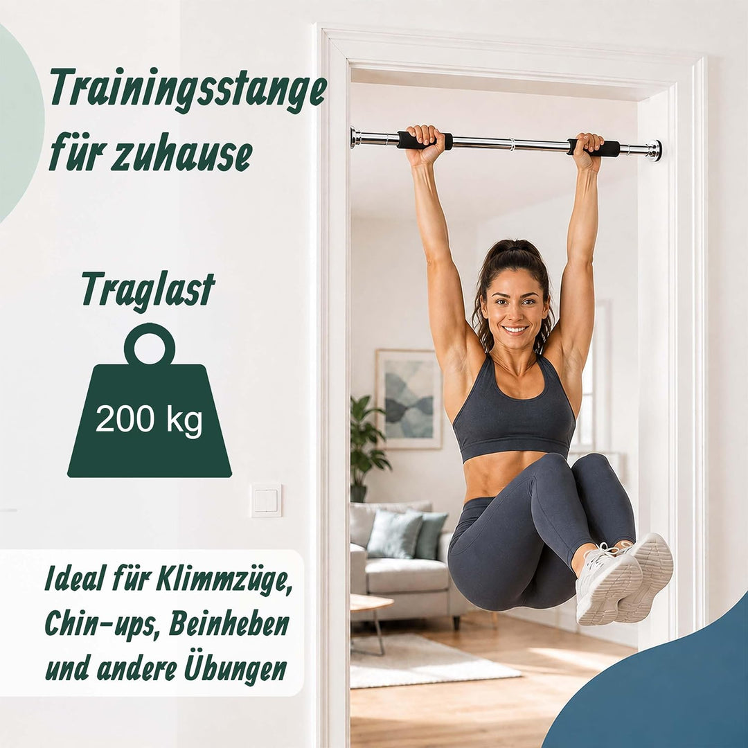 Relaxdays Klimmzugstange Türrahmen, silber