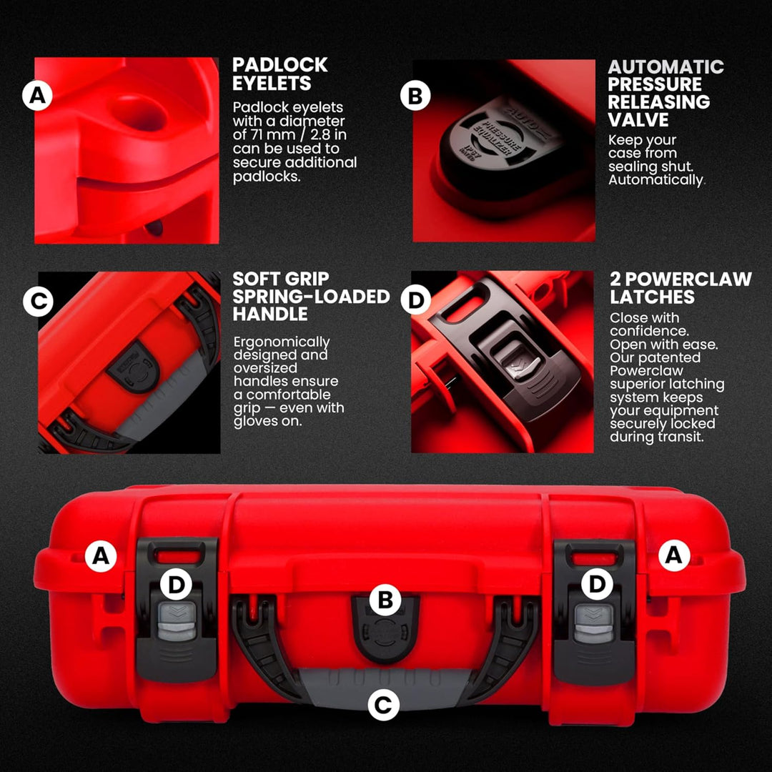 Nanuk 910 Wasserdichter Hartschalenkoffer leer - Rot Rot leer Hülle, Rot leer Hülle