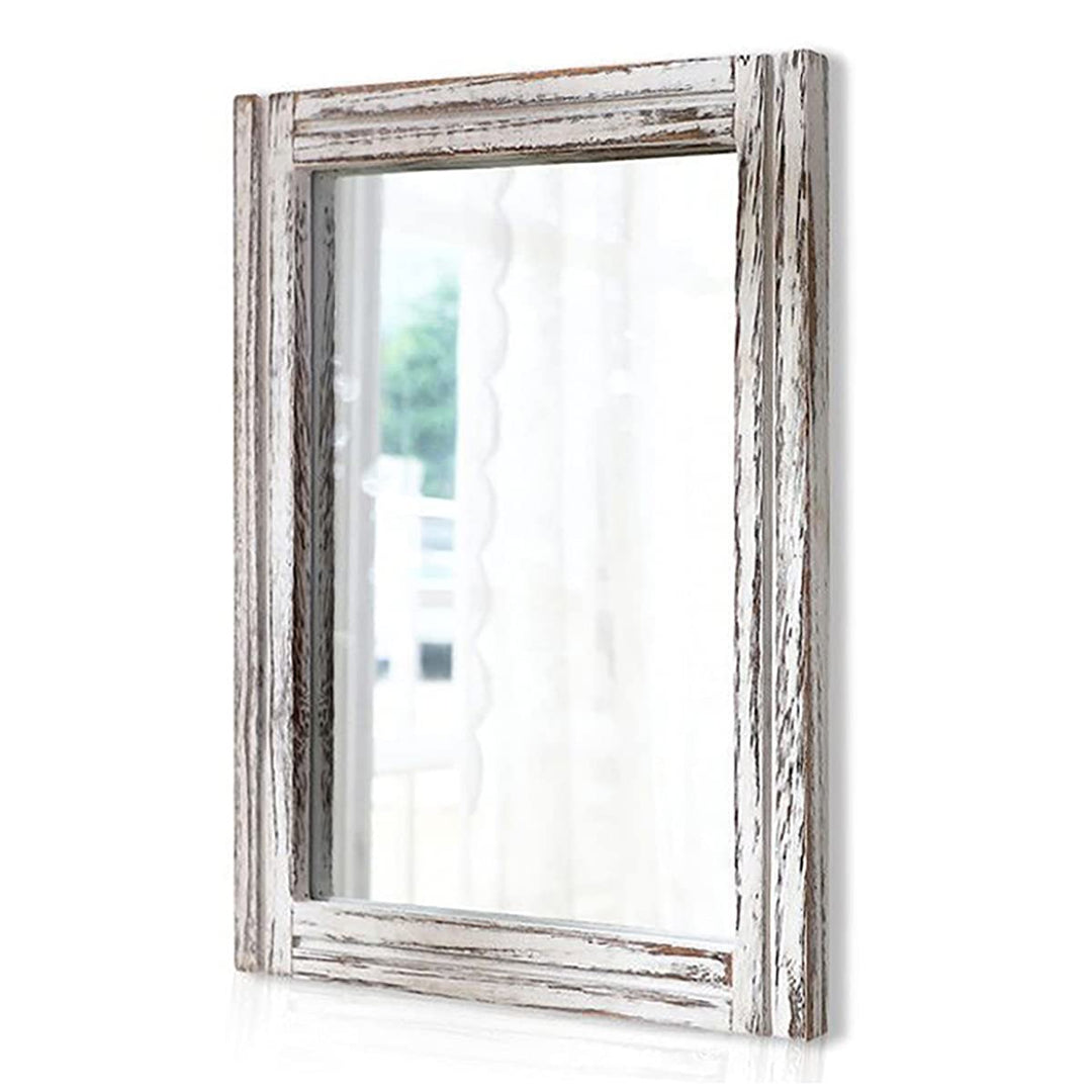 AAZZKANG Wandspiegel Rustikaler Holz Hängespiegel Dekoratives Rechteckiger Spiegel für Schlafzimmer