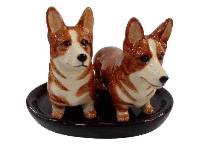 Keramik Salz und Pfefferstreuer Set mit Hundemotiv (Corgi)