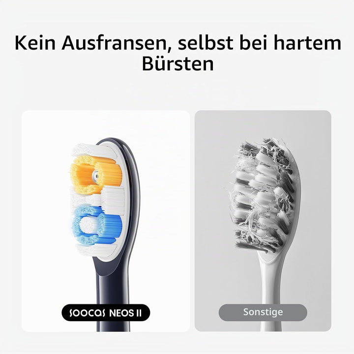 Soocas Multiclean Classic Clean Ersatzbürstenköpfe für elektrische Zahnbürste, effektive Plaque-Entf