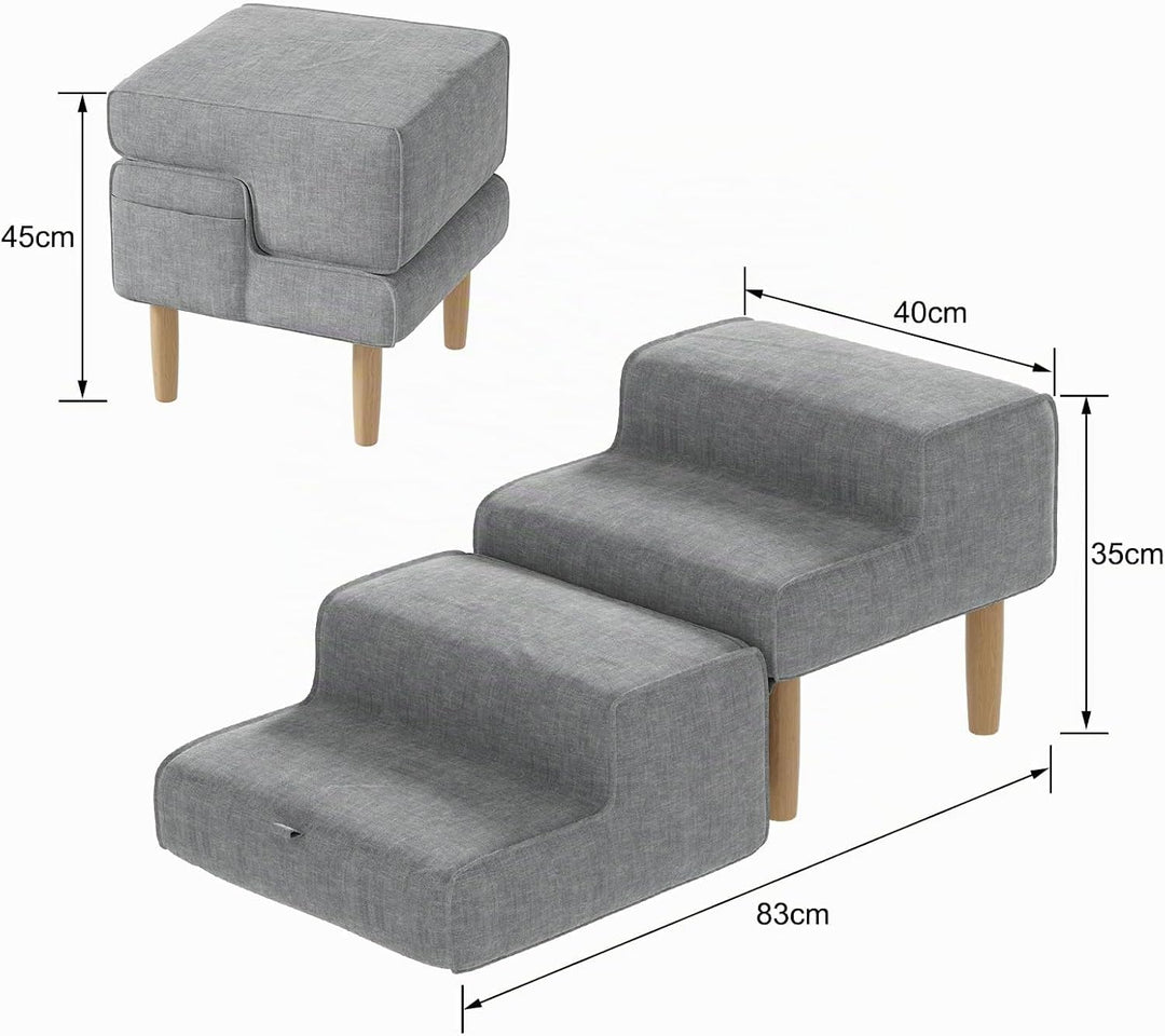 Hundetreppe,2-in-1 Haustiertreppe Klappbar Treppe Hund, Hundetreppe für Kleine &amp; Grosse Hunde, Trepp