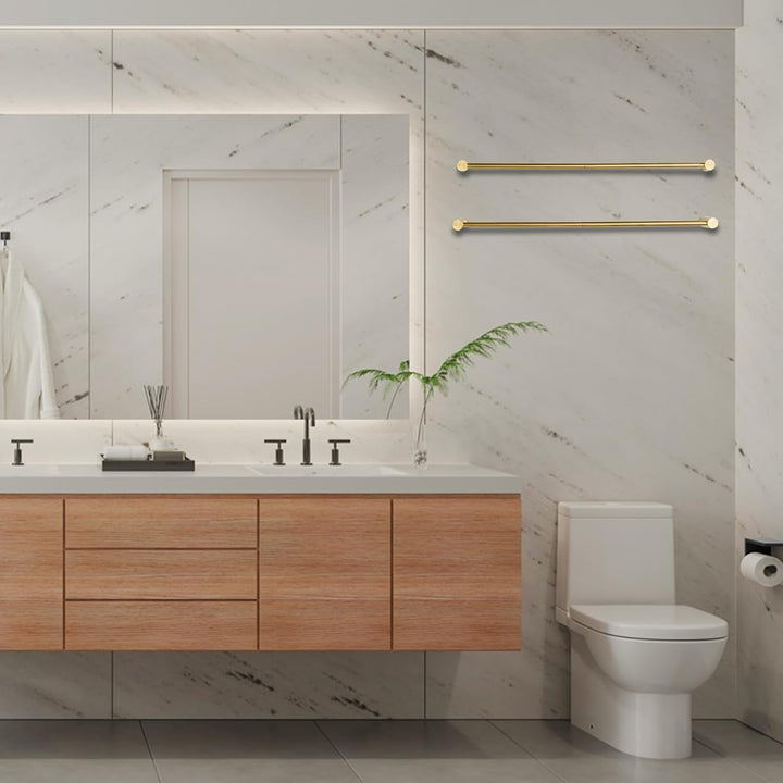 Leekayer 78cm Badezimmer Goldene Doppelschichthandtücherstange, Wandhandtücherhalter, Edelstahl, Sch