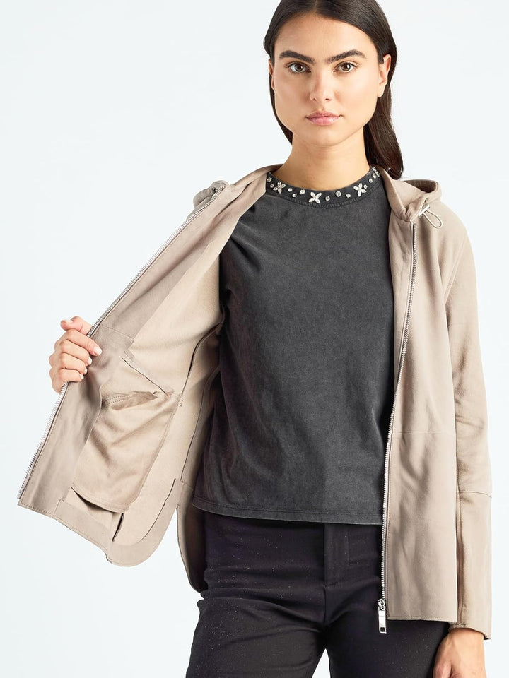 MAZE Damen Lederjacke 4202192 XS greige, XS greige