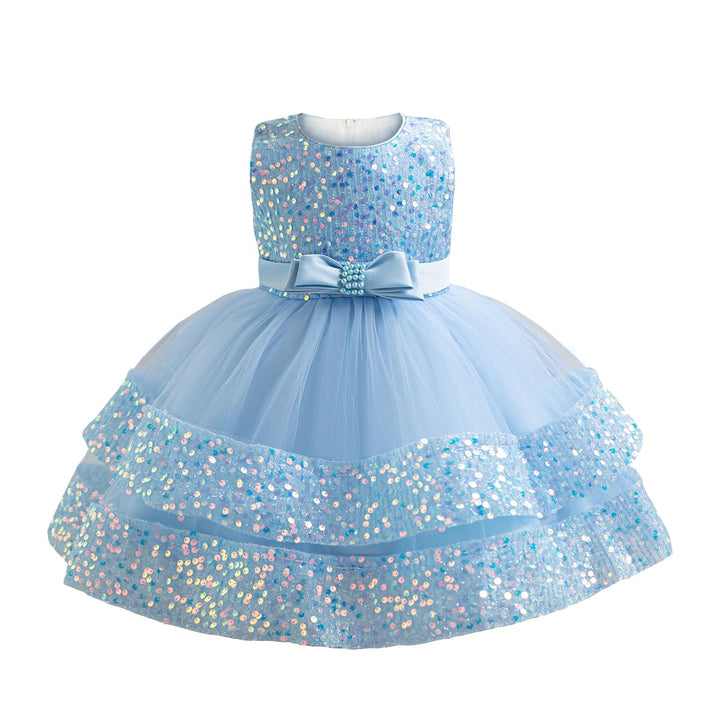 Miipat Baby Mädchen Kleid Prinzessin Tüll Pailletten Partykleid Ärmellos Tutu Blumenmädchenkleider f