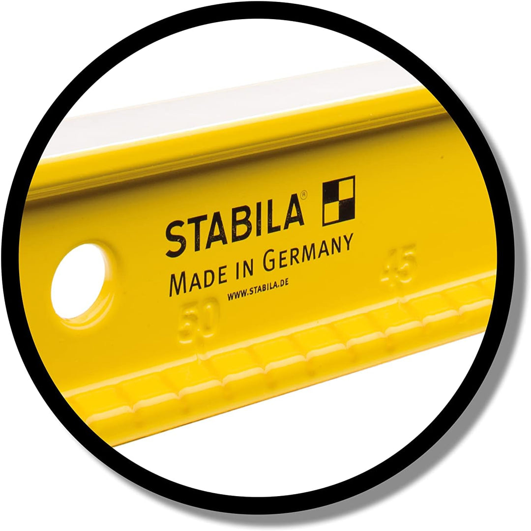 STABILA Wasserwaage Type 82 S, 60 cm, mit abriebfester Skala, Gelb, 60 cm
