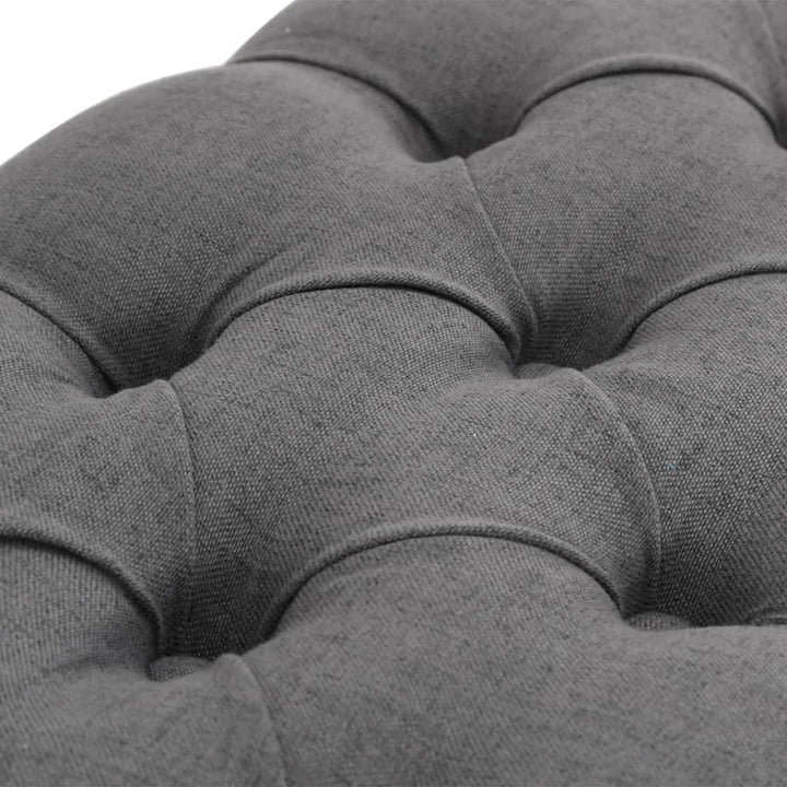 vidaXL Bank Leinen Massivholz 110x38x48 cm Dunkelgrau, Dunkelgrau
