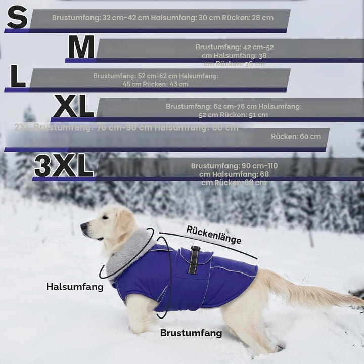 Lelepet Hundemantel Winterweste Reflektierende Fleece Hundejacke für Extra Grosse Hunde Wasserdicht
