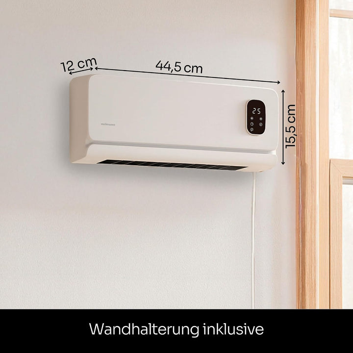 Mellerware Homy Wall Wandheizer, energiesparend, Keramik, 2000 W, Timer, 2 Temperaturstufen, LED-Dis