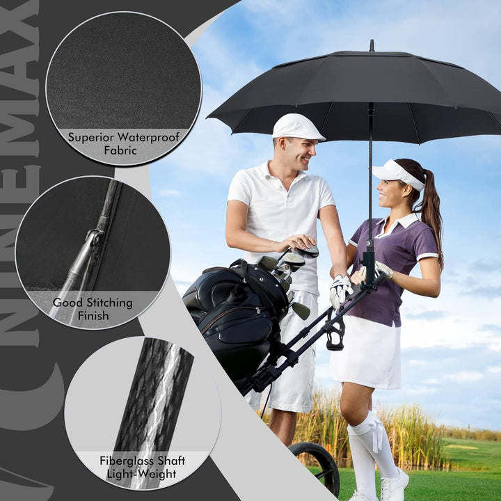 NINEMAX Golf Regenschirm Gross Sturmfest XL/XXL,Grosser Regenschirm Sturmfest | Stabil Golfschirm Gr