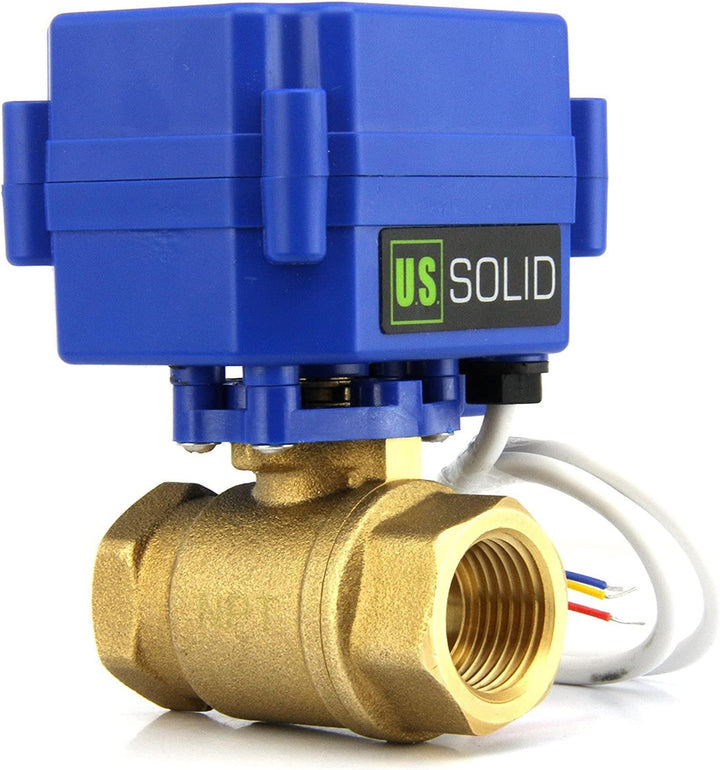 U.S. Solid 1" Motorkugelhahn Messing 2 Wege Elektrische Zonenventil, 9-24V AC/DC, 3 Drähte Messing 1