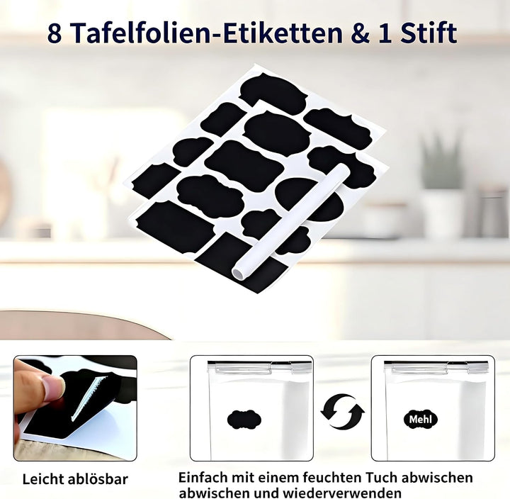 2x 6,5L Vorratsdosen luftdicht, mit Becher &amp; Etiketten 2 pack(6.5L), 2 pack(6.5L)