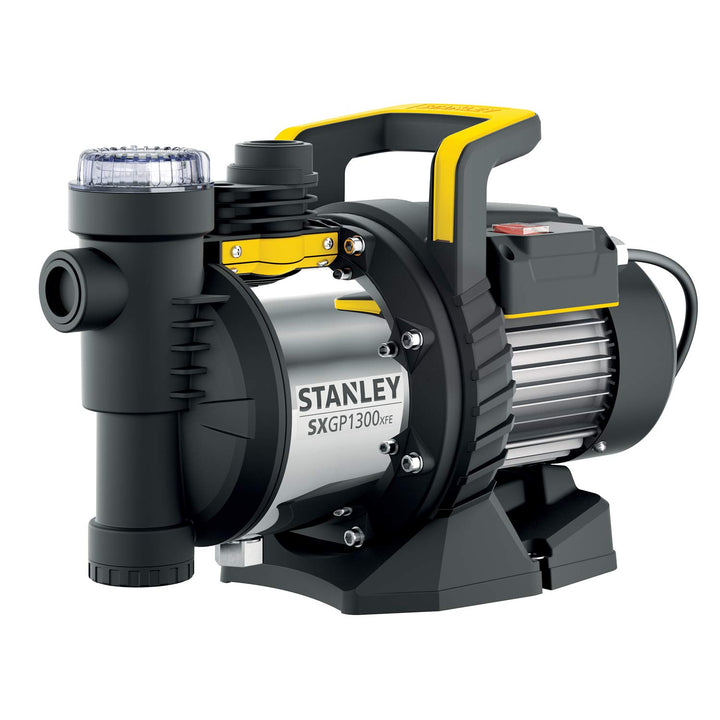Stanley Selbstansaugende Pumpe SXGP1300XFE für Klarwasser (1300 W,max. Förderleistung 4.200 l/h, max