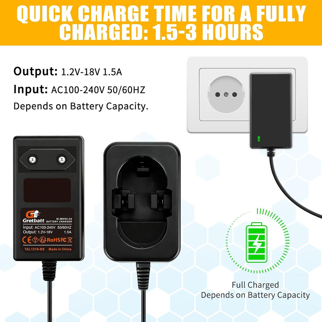 1.2V-18V NI-MH/NI-CD kompatibel mit Bosch Akku Ladegerät