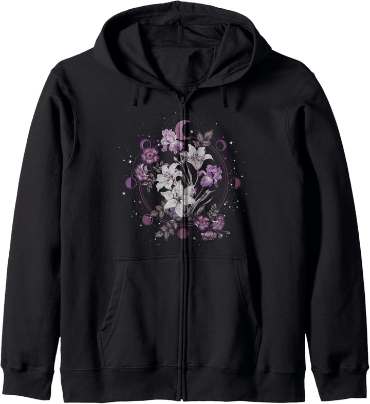 Trendy Floral Moon Cycle Kapuzenjacke