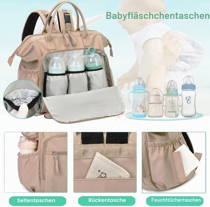 LORADI Damen Wickelrucksack L Mocha Mousse, L Mocha Mousse