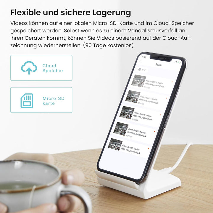 Tenda 2K+ 4MP Überwachungskamera Innen 360° schwenkbare IP Kamera mit 2-Wege-Audio, 2560 x 1440p Auf