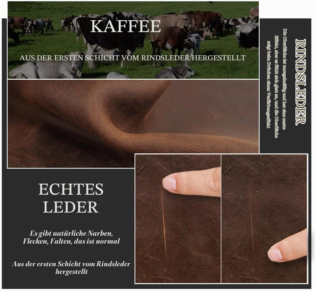 CONTACTS Umhängetasche Herren Schultertasche 13 Zoll Herrentasche Kuriertasche echtes Leder für Arbe
