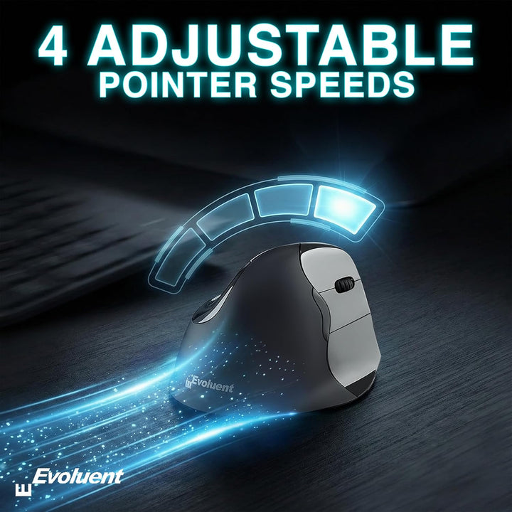 Evoluent – Erfinder der vertikalen Maus – VMC Vertikale Ergonomische Maus Wireless USB/Bluetooth Erg