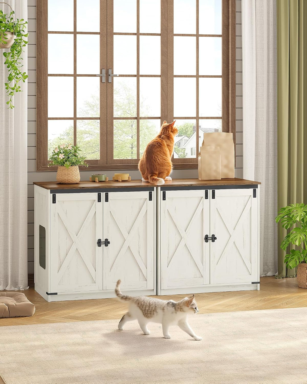 Hzuaneri Katzenklo Schrank, Verstecktes Katzenschrank mit Stauraum, Katzenhaus mit Magnetischen, Bau