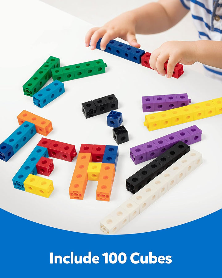 Coogam Mathe-Würfel, Manipulative Zahlenzählblöcke mit Activity Snap Linking Cube Math Construction
