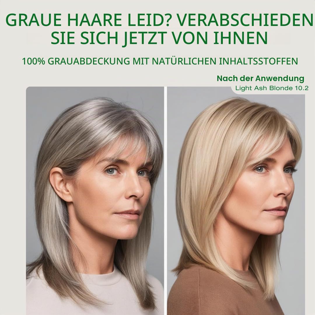 Helles Aschblond 10.2 permanente Haarfabe mit natürlichen Inhaltsstoffen - Ohne Ammoniak Lightest Bl