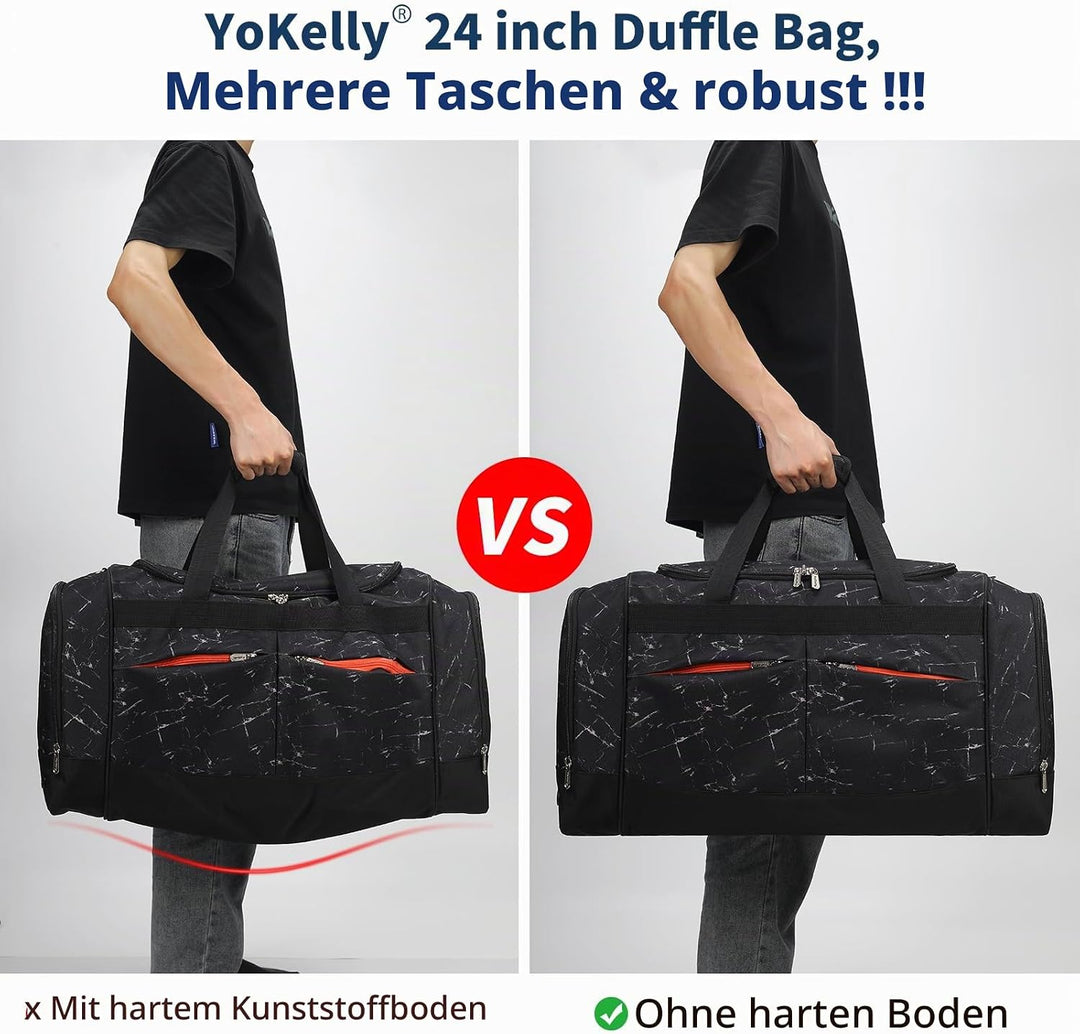 65L Sporttasche Herren Gross - 24 inch Reisetasche mit Hartem Boden und Schuhfach für Sport/Reisen 6
