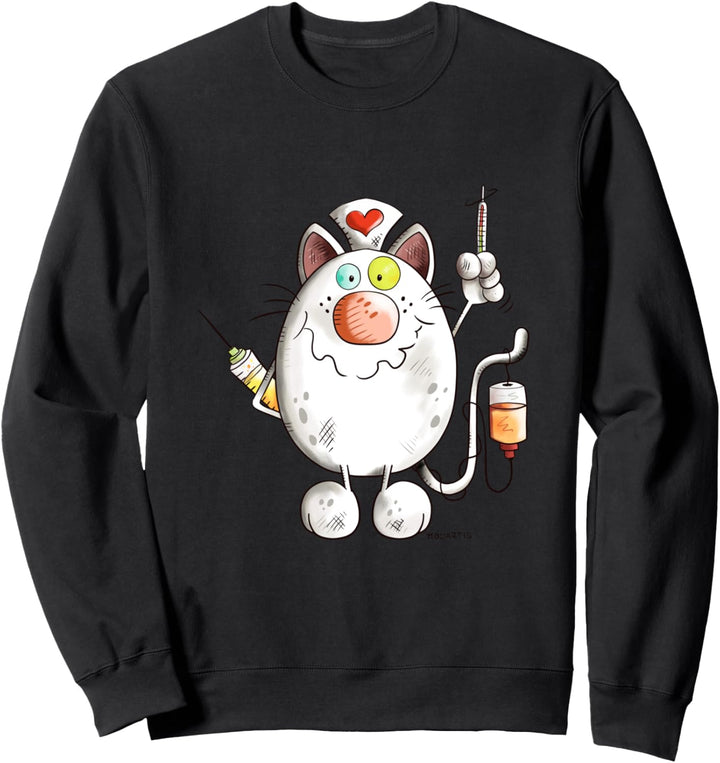 Krankenpfleger Katze für Krankenschwestern Ärzte Heilberufe Sweatshirt
